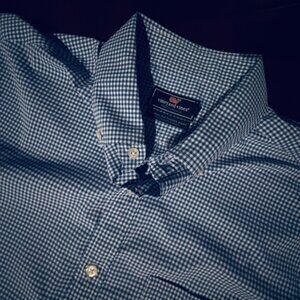 Vineyard Vines Men's Large Classic Fit Gingham Plaid Performance Tucker Shirt